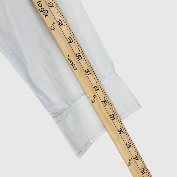 ST. Johns Bay Womens Gradient Blue To White Button-Up Long Sleeve Shirt Petite L - Picture 9 of 11